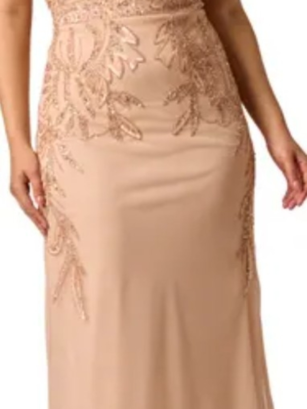 Adrianna Peppell Embroidered Nude Evening Gown - Women Dresses